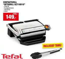 Hubo Tefal contactgrill optigrill GC718D10 aanbieding