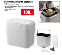 Hubo Broodbakmachine SD-B2510WXE3 aanbieding
