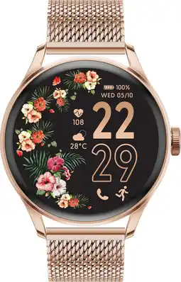 Decathlon Montre connectée ICE SMART 2.0 Ronde avec Bracelet Milanaise Rose Go aanbieding