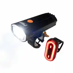 Decathlon 1200 Lumen en 100 Lumen fietsverlichtingsset - LED Fietslampen USB oplaadbaar aanbieding