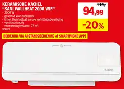 Hubo Eurom keramische kachel sani wallheat 2000 wifi aanbieding