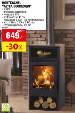 Hubo Houtkachel altea ecodesign aanbieding