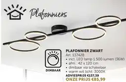 Zelfbouwmarkt Plafonnier zwart aanbieding