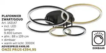 Zelfbouwmarkt Plafonnier zwart/goud aanbieding