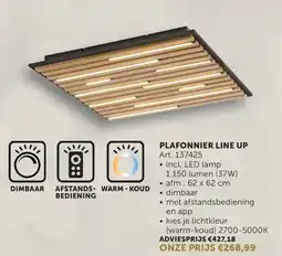 Zelfbouwmarkt Plafonnier line up art. 137425 aanbieding