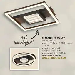 Zelfbouwmarkt Plafonnier zwart art. 141822-3 aanbieding