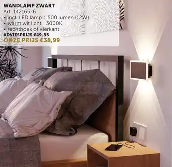 Zelfbouwmarkt Wandlamp zwart art 142165-6 aanbieding
