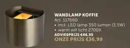 Zelfbouwmarkt Wandlamp koffie art. 117660 aanbieding