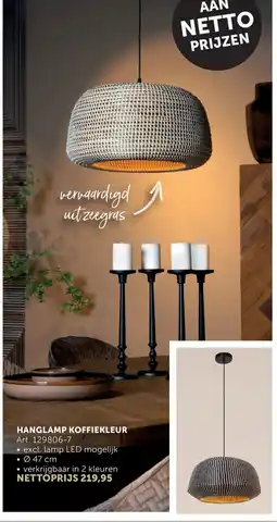 Zelfbouwmarkt Hanglamp koffiekleur art. 129806-7 aanbieding