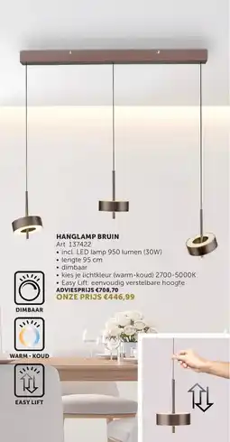 Zelfbouwmarkt Hanglamp bruin Art 137422 aanbieding