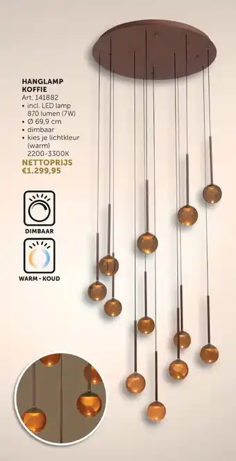Zelfbouwmarkt Hanglamp koffie art 141882 aanbieding