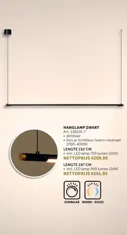 Zelfbouwmarkt Hanglamp zwart art 136116-7 aanbieding