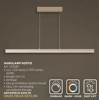 Zelfbouwmarkt Hanglamp koffie art. 142195 aanbieding