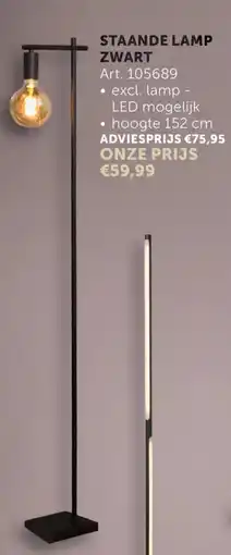 Zelfbouwmarkt Staande lamp zwart art 105689 aanbieding