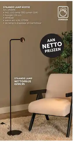 Zelfbouwmarkt Staande lamp koffie art 141886 aanbieding