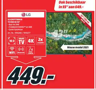 MediaMarkt LG TV UHD aanbieding