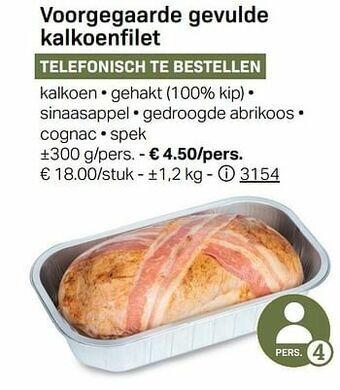 Buurtslagers Voorgegaarde gevulde kalkoenfilet aanbieding
