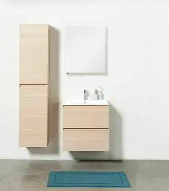 Zelfbouwmarkt Badmeubel Dotan Naturel Eik 600 Mm Wastafel Glans aanbieding