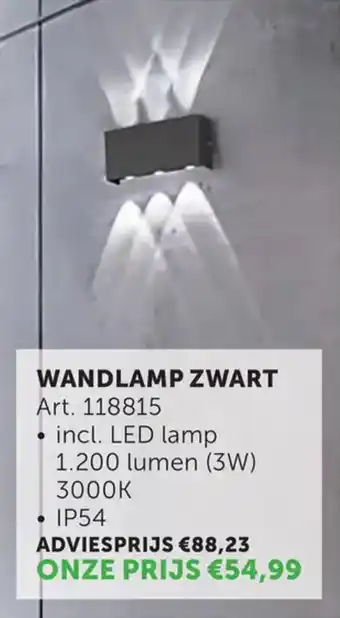 Zelfbouwmarkt Wandlamp zwart aanbieding