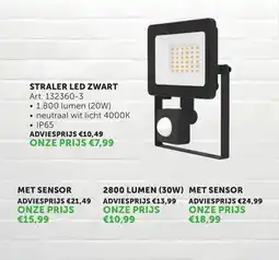 Zelfbouwmarkt Straler led zwart aanbieding
