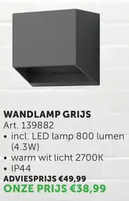 Zelfbouwmarkt Wandlamp grijs aanbieding