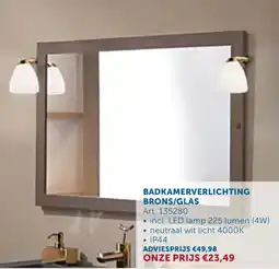 Zelfbouwmarkt Badkamerverlichting brons glas aanbieding