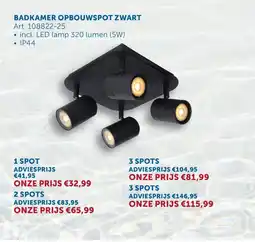 Zelfbouwmarkt Badkamer opbouwspot zwart aanbieding
