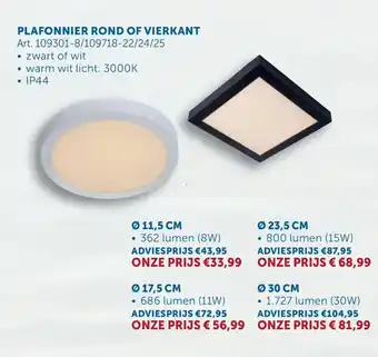 Zelfbouwmarkt Plafonnier rond of vierkant aanbieding
