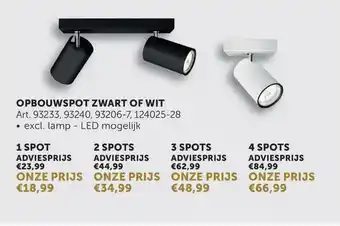 Zelfbouwmarkt Opbouwspot zwart of wit aanbieding