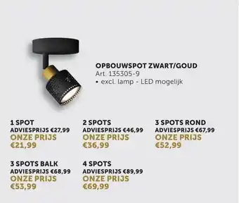 Zelfbouwmarkt Opbouwspot zwart goud aanbieding