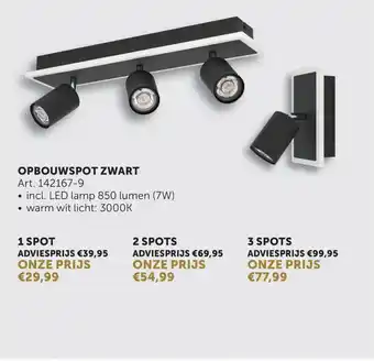 Zelfbouwmarkt Opbouwspot zwart aanbieding