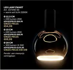 Zelfbouwmarkt LED lamp zwart aanbieding