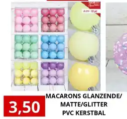 NH Market MACARONS GLANZENDE/ MATTE/GLITTER PVC KERSTBAL aanbieding