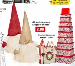 NH Market LED verlicht gnoom hoogte 40 cm rood aanbieding