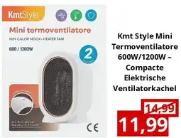NH Market Kmt Style Mini Termoventilatore 600W/1200W – Compacte Elektrische Ventilatorkachel aanbieding