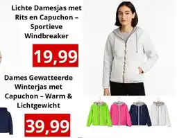 NH Market Lichte Damesjas met Rits en Capuchon – Sportieve Windbreaker aanbieding