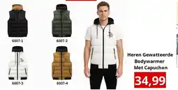 NH Market Heren Gewatteerde Bodywarmer Met Capuchon aanbieding