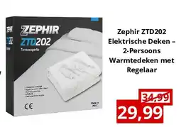 NH Market Zephir ZTD202 Elektrische Deken – 2-Persoons Warmtedeken met Regelaar aanbieding