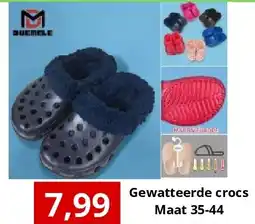 NH Market Gewatteerde crocs Maat 35-44 aanbieding