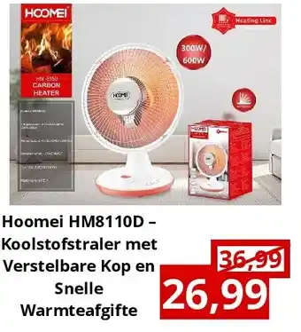 NH Market Hoomei HM8110D – Koolstofstraler met Verstelbare Kop en Snelle Warmteafgifte aanbieding