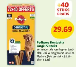 Maxi Zoo Pedigree Dentastix Large 72 stuks aanbieding