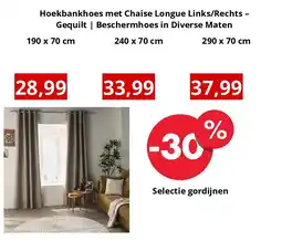NH Market Hoekbankhoes met Chaise Longue Links/Rechts – Gequilt | Beschermhoes in Diverse Maten aanbieding