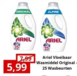 NH Market Ariel Vloeibaar Wasmiddel Original – 25 Wasbeurten aanbieding