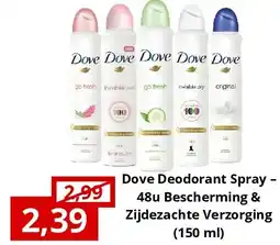 NH Market Dove Deodorant Spray – 48u Bescherming & Zijdezachte Verzorging (150 ml) aanbieding