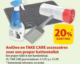 Maxi Zoo AniOne en TAKE CARE accessoires voor een proper kattentoilet aanbieding