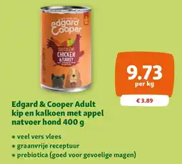 Maxi Zoo Edgard & Cooper Adult kip en kalkoen met appel natvoer hond 400 g aanbieding