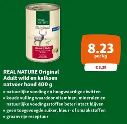 Maxi Zoo REAL NATURE Original Adult wild en kalkoen natvoer hond 400 g aanbieding