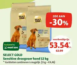 Maxi Zoo SELECT GOLD Sensitive droogvoer hond 12 kg aanbieding