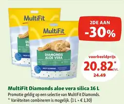 Maxi Zoo MultiFit Diamonds aloe vera silica 16 L aanbieding