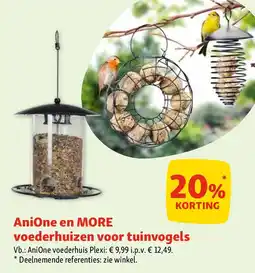 Maxi Zoo AniOne en MORE voederhuizen voor tuinvogels aanbieding